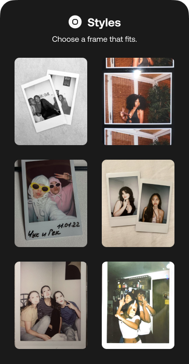 Frame selection interface